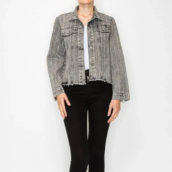 new ORIGMAI embellished jean denim jacket (4-colors) SM-2X classic rhinestones - Picture 6 of 16